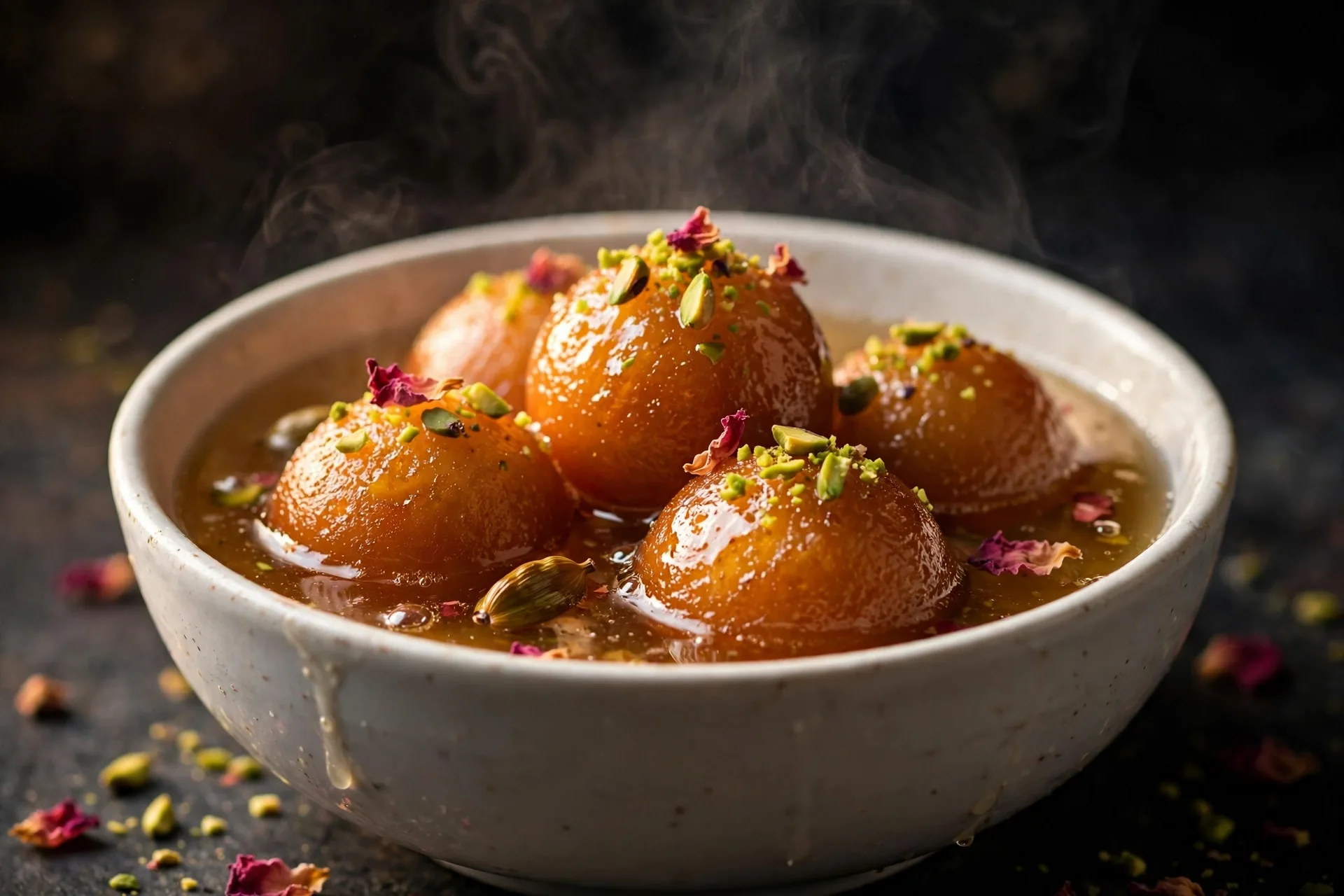 Gulab jamun recipe – soft, syrupy milk dumplings soaked in rose-cardamom syrup