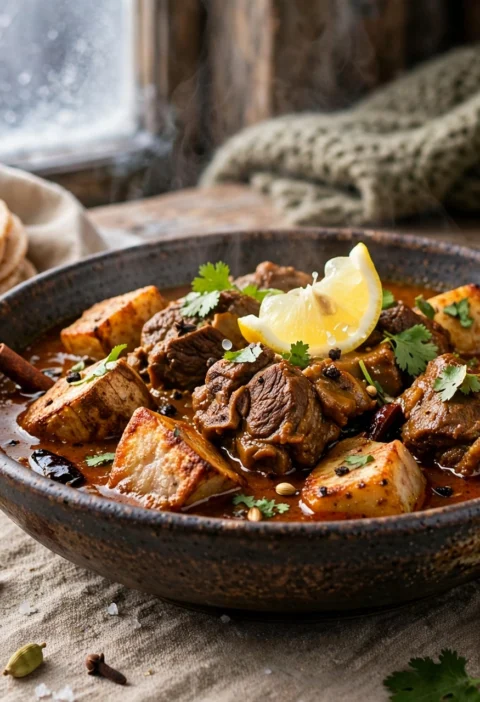 Arvi Gosht – taro and mutton in velvety gravy