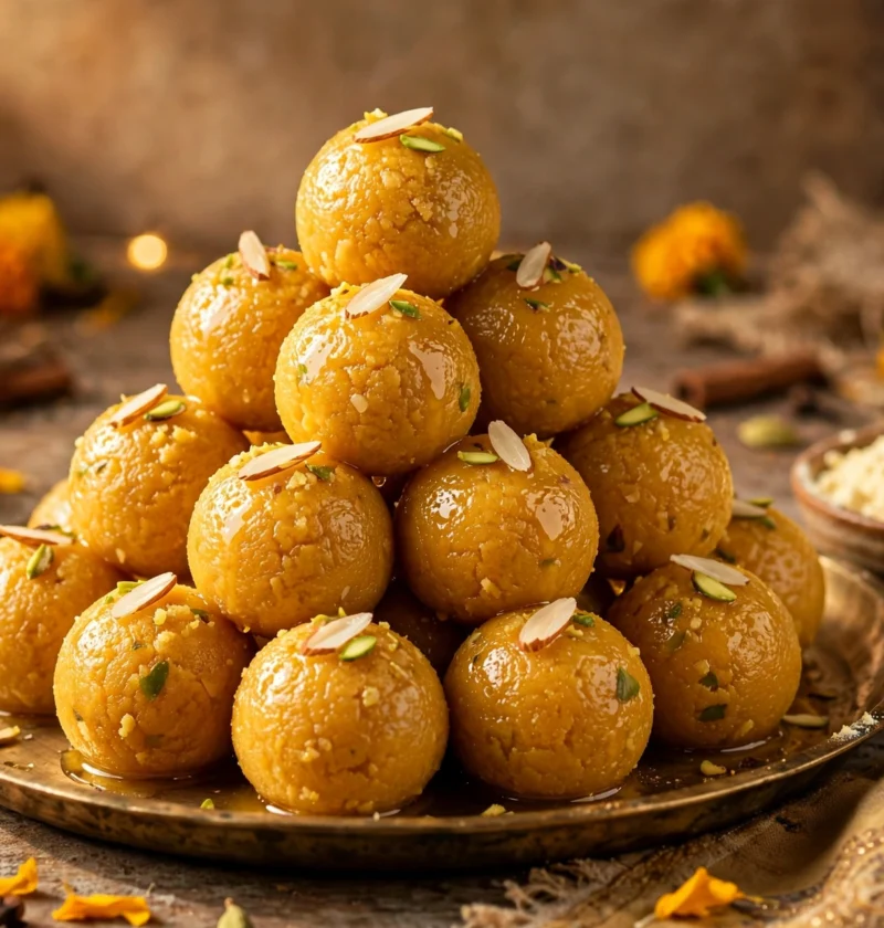Besan ladoo – golden melt-in-mouth gram flour sweets