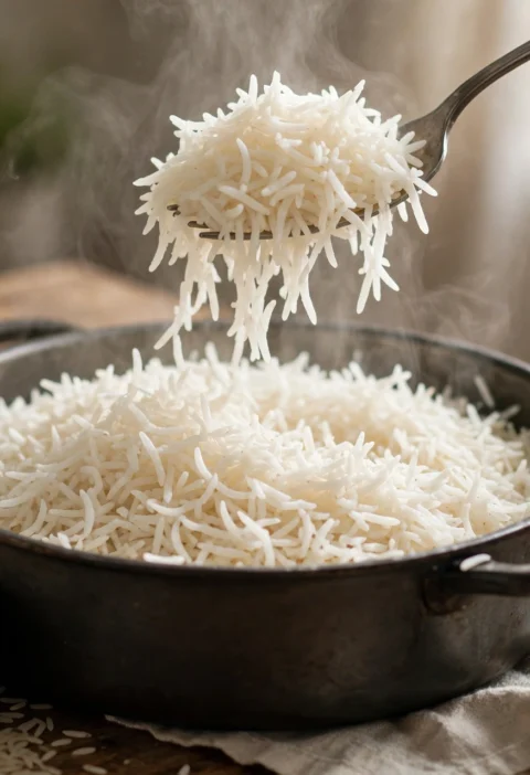 Perfectly boiled basmati rice – fluffy separate grains