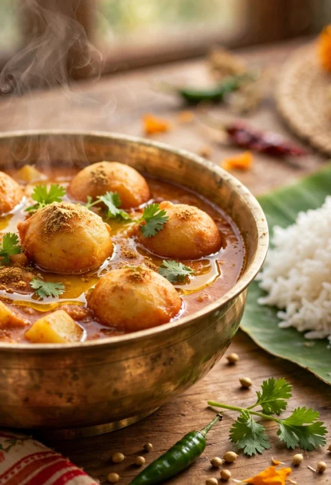 Chhanar Dalna – chhena balls in ginger-tomato gravy