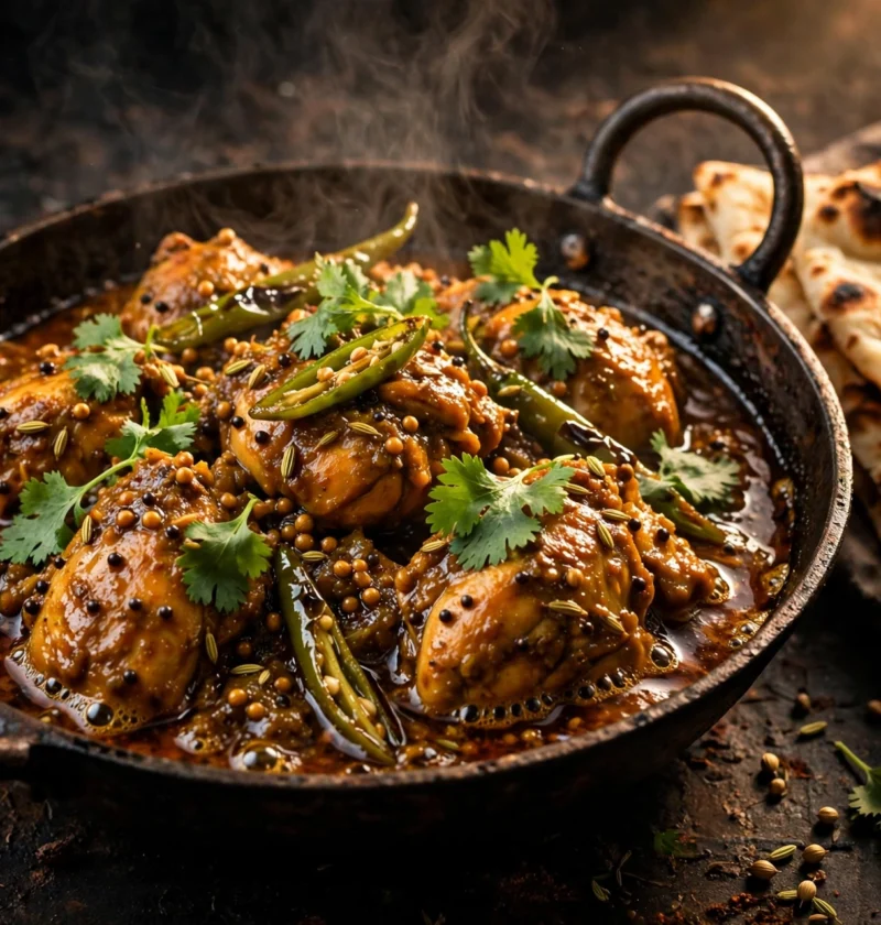Chicken achari – tangy pickle-spice chicken curry
