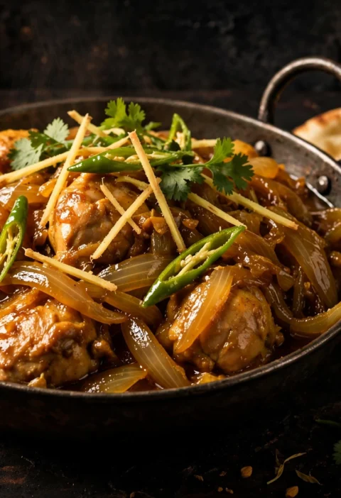 Chicken dopiaza – double-onion chicken curry in a karahi