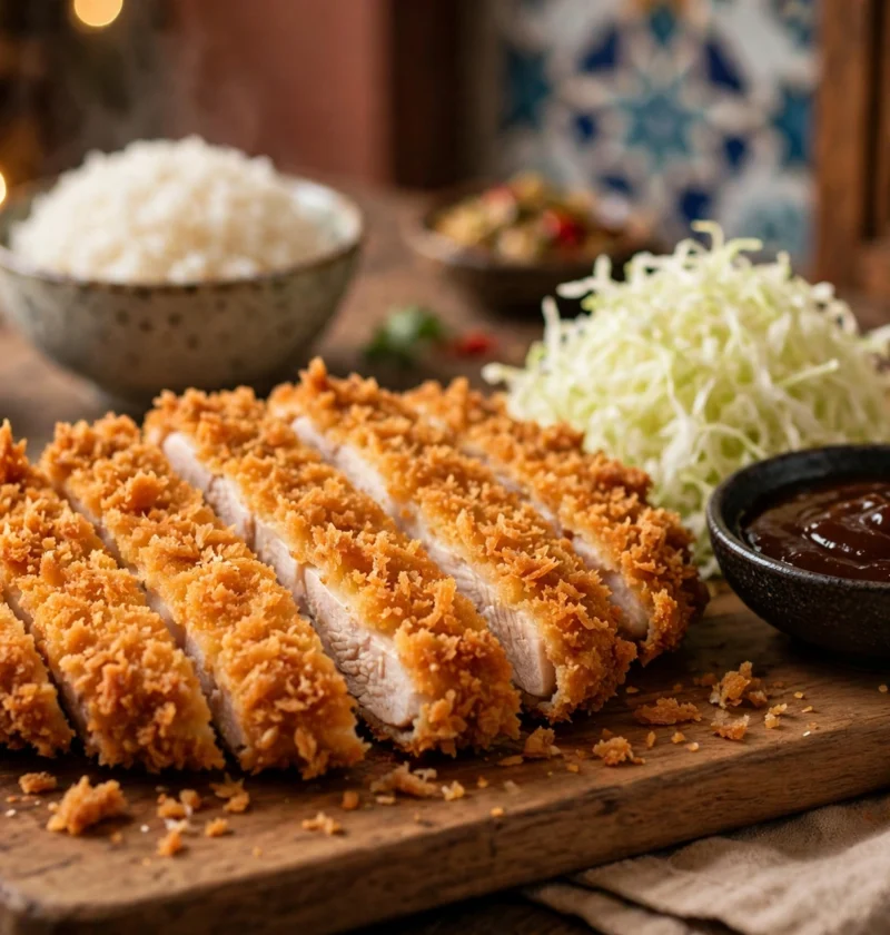 Chicken Katsu – panko-crusted cutlet slices