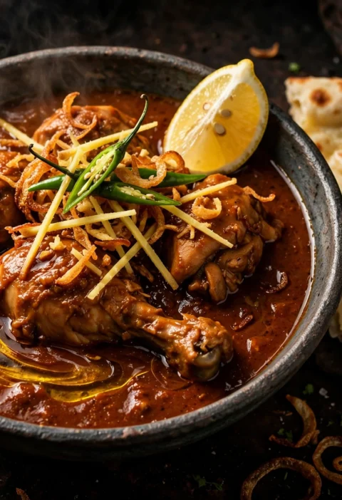 Chicken nihari – silky red gravy with ginger and lemon