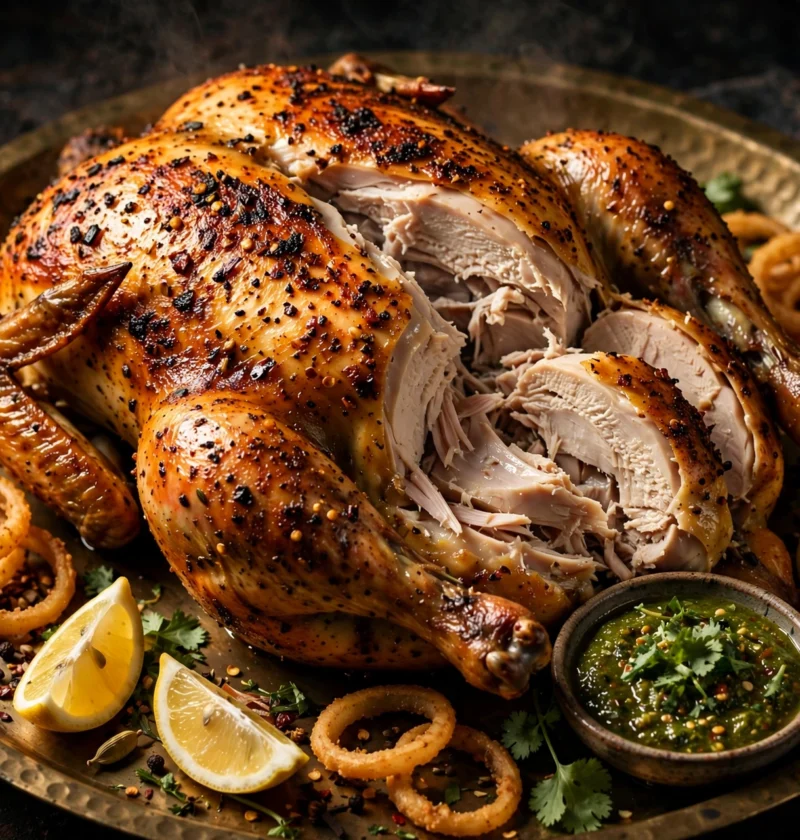 Chicken steam roast – golden whole chicken with crisp skin