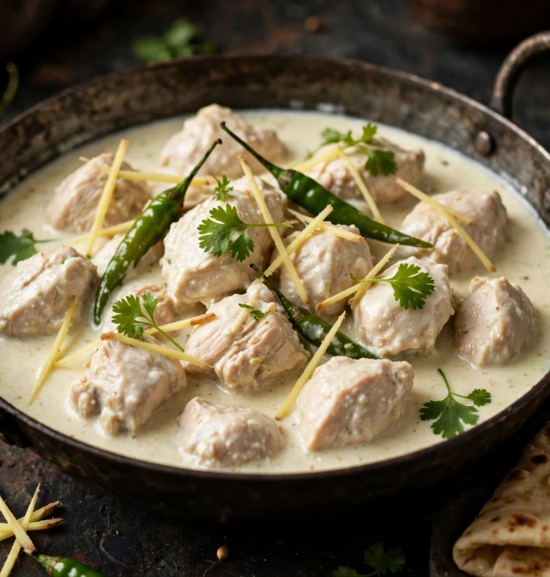 Dahi chicken – chicken in pale yogurt gravy