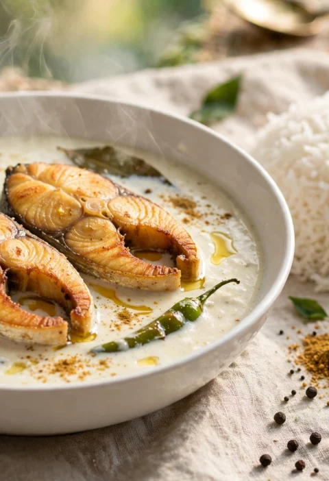 Doi Maach – fish steaks in silky yogurt gravy