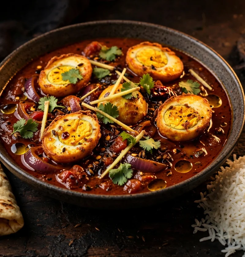 Egg curry – golden eggs in rich onion-tomato gravy