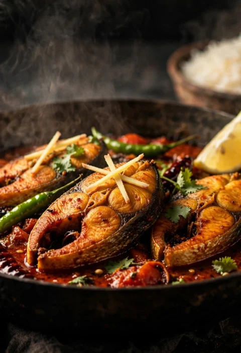 Fish curry – fish steaks in spicy tomato masala