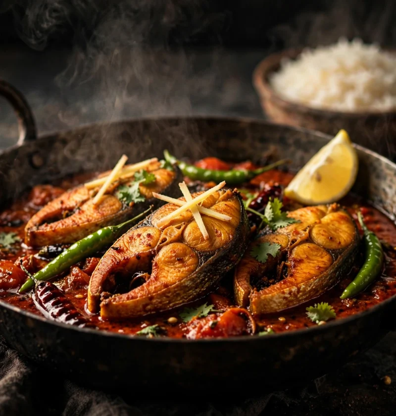 Fish curry – fish steaks in spicy tomato masala