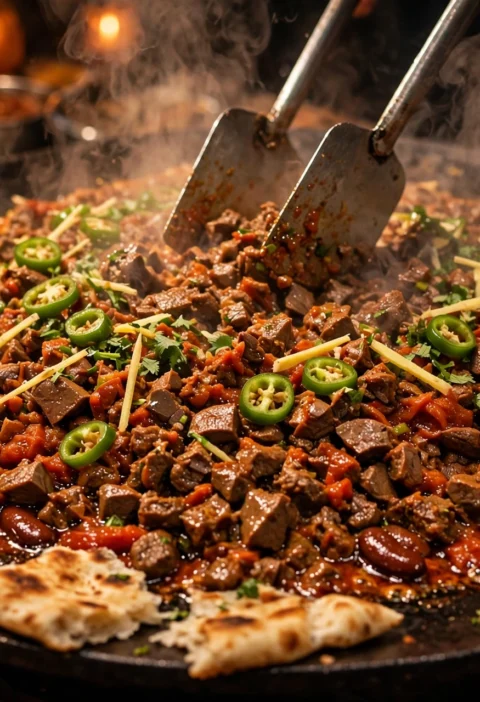 Katakat – sizzling Karachi tawa offal fry