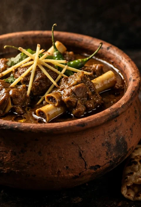 Kunna gosht – clay pot mutton with black cardamom