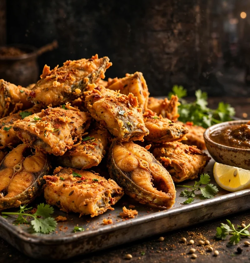 Lahori fried fish – crispy spiced fish with chaat masala
