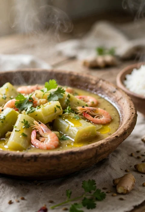 Lau Chingri – bottle gourd with prawns