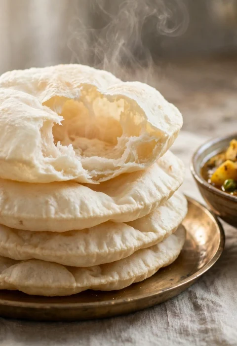 Luchi – snow-white puffed Bengali fried bread