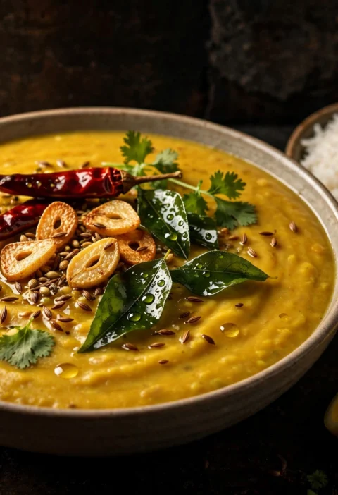 Masoor daal – silky red lentils with crackling tarka