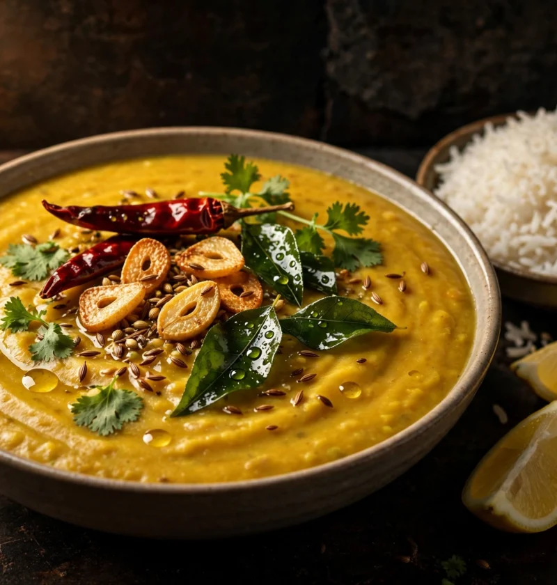 Masoor daal – silky red lentils with crackling tarka