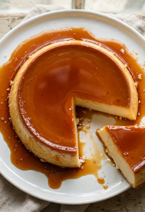 Caramel Custard – set custard with glossy amber caramel sauce.