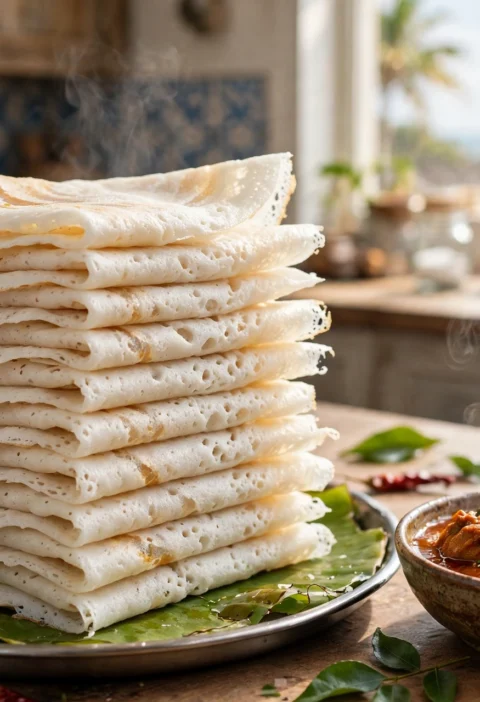 Neer Dosa – soft white Mangalorean water crepes