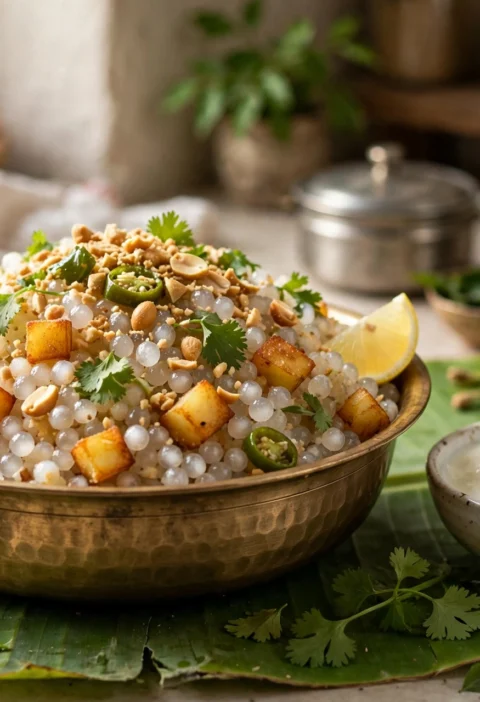 Sabudana Khichdi – glossy sago pearls with potato and peanut