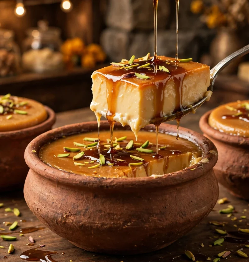 Mishti Doi – caramel set yogurt in clay pots