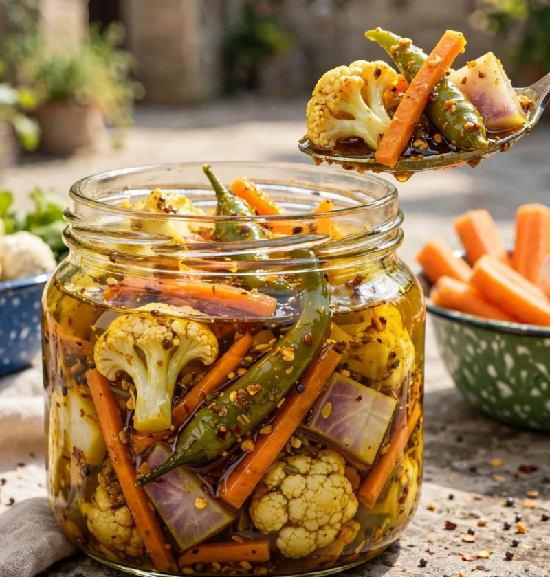 Mixed vegetable achar – winter pickle jar