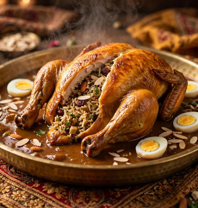 Murgh Musallam – whole stuffed chicken in rich gravy