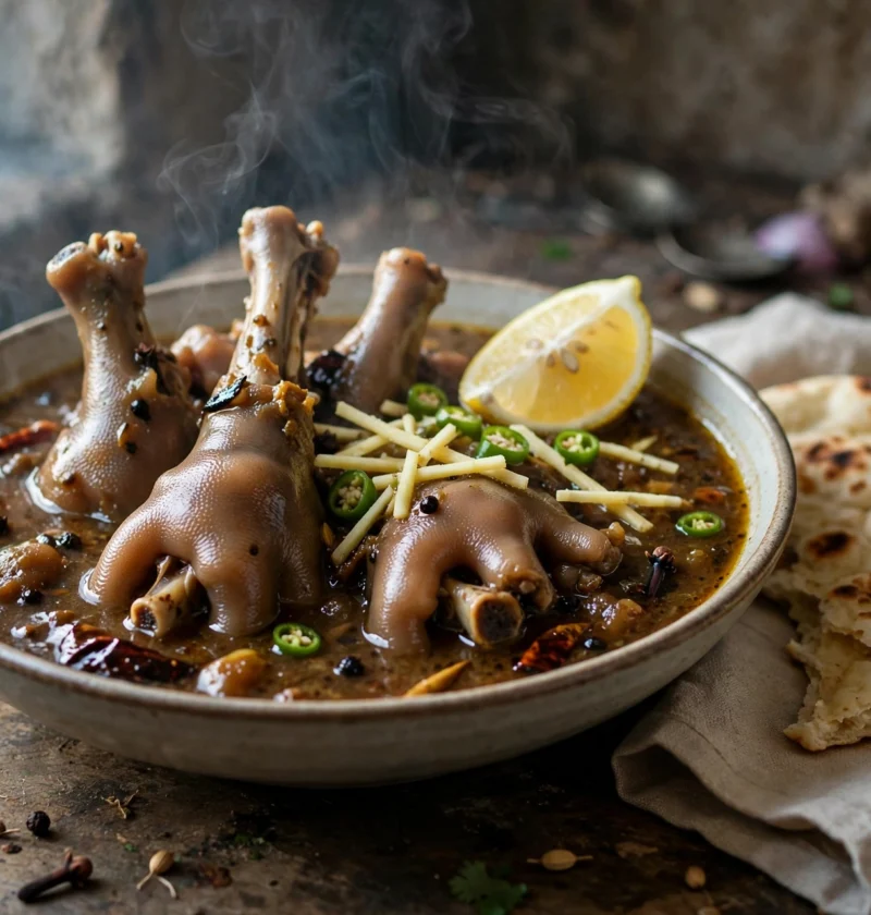 Mutton paya – goat trotters in sticky spiced broth