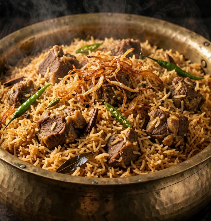 Mutton pulao – fragrant basmati rice with tender mutton