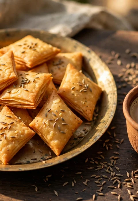 Namak para recipe – golden diamond crackers with ajwain and masala chai