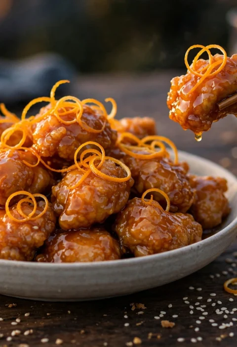 Orange Chicken – crispy chicken in citrus glaze
