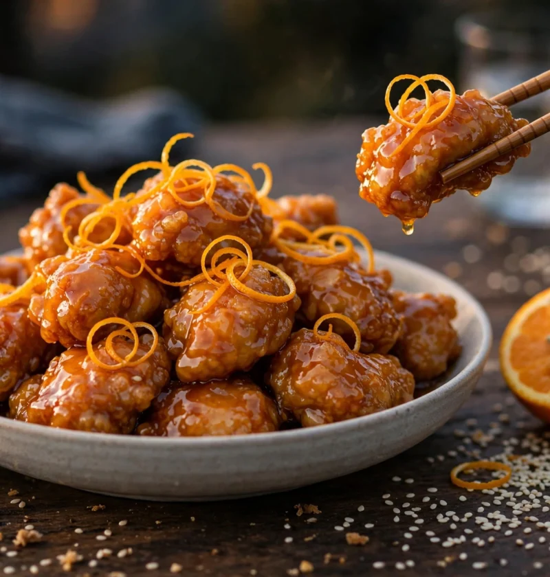 Orange Chicken – crispy chicken in citrus glaze
