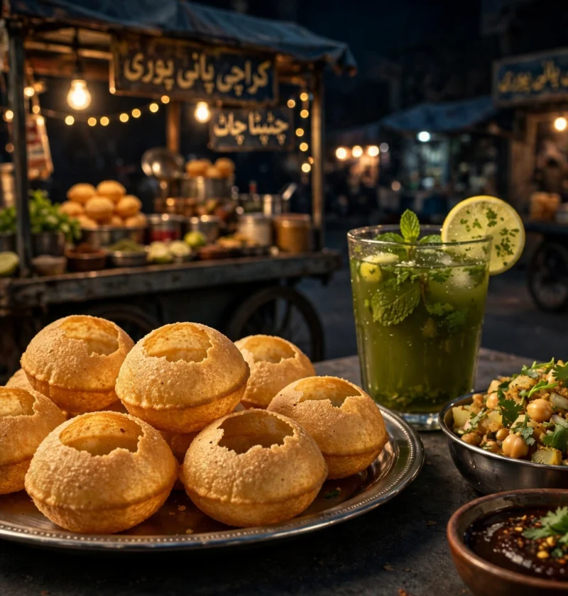 Pani puri – crispy puris with tangy mint water