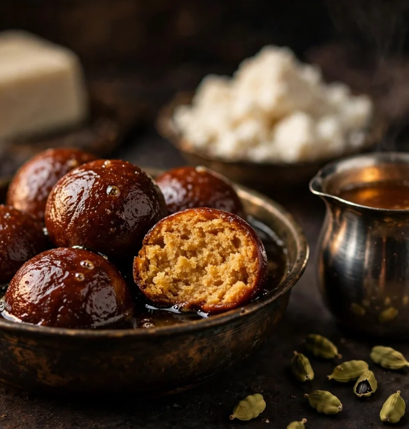 Pantua – deep-fried chhena dumplings in syrup