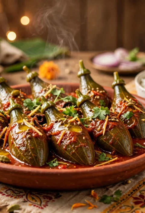 Potoler Dorma – stuffed pointed gourds in gravy