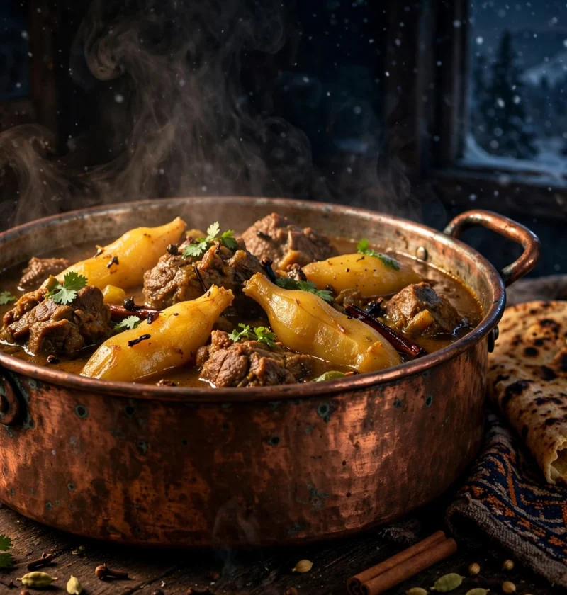 Shab deg – overnight mutton and turnip Kashmiri pot