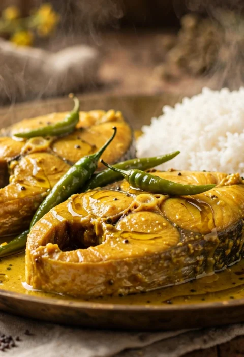 Shorshe Ilish – hilsa in mustard gravy