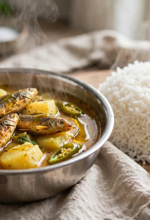 Tangra Macher Jhol – small catfish in thin gravy