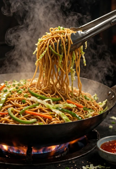 Vegetable Chow Mein – smoky wok noodles with crunchy vegetables